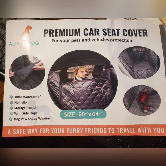PET CAR SET COVER 60" X 64" BLACK Alpha Dog Pro - Picture 1 of 6